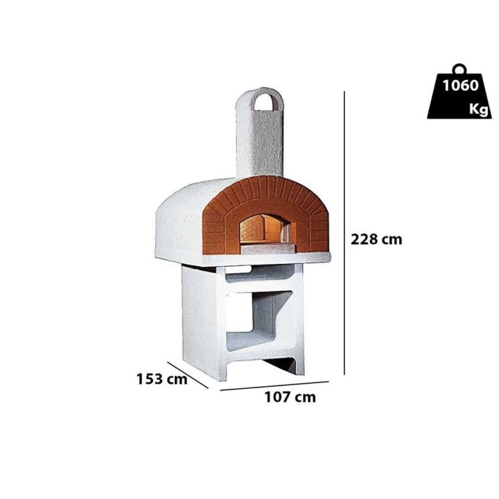 Linea VZ Pozzuoli puulämmitteinen ulkouuni, 72 × 105 cm