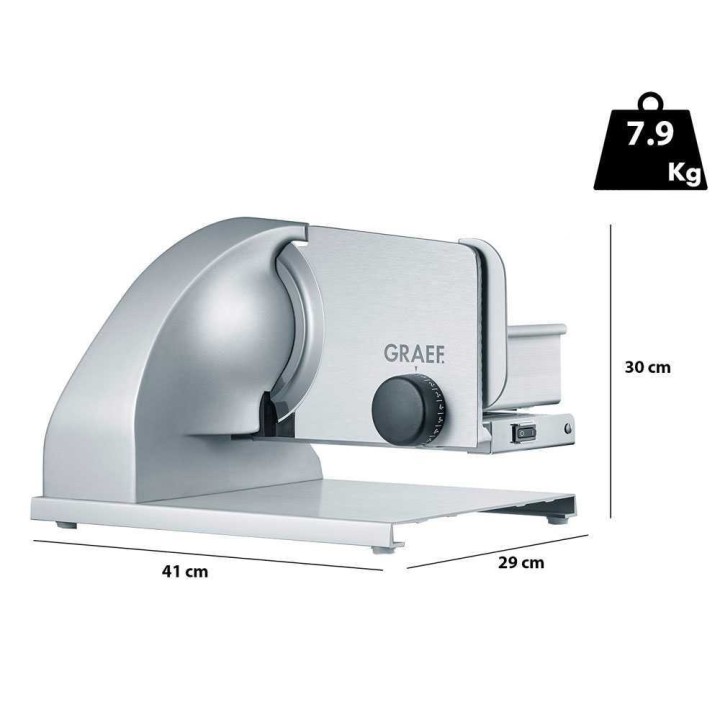 Graef SKS Line 900 Silver sähköinen viipalointikone, 190 mm, 185 W, 230 V
