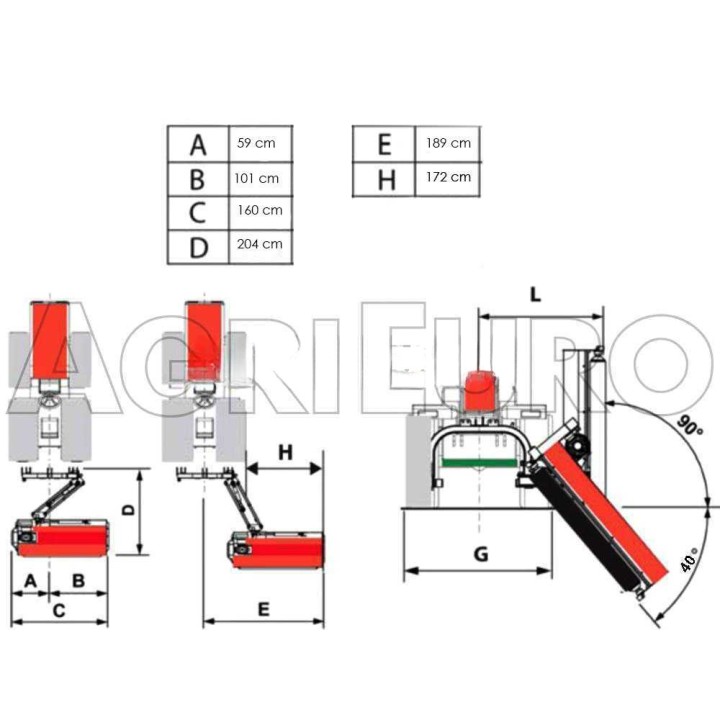BullMach Estia 140 -reunaniittokone, hydraulinen siirto, 140 cm