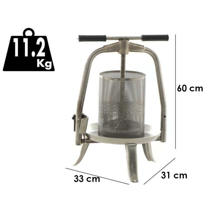Baesso V20 Inox ruuvipuristin hedelmille ja vihanneksille, 9 l, ruostumaton teräs