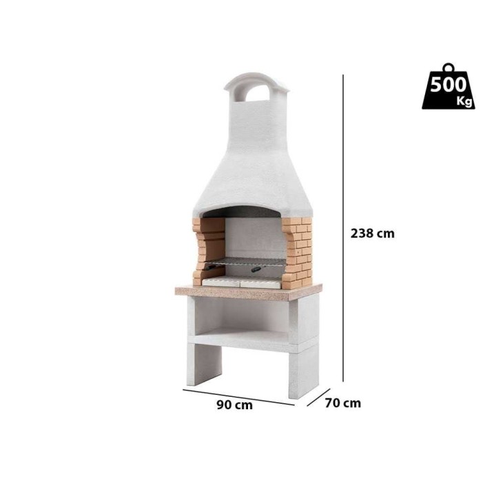 Palazzetti Ariel muurattu grillimoduuli puulle ja hiilelle, 68 × 37 cm