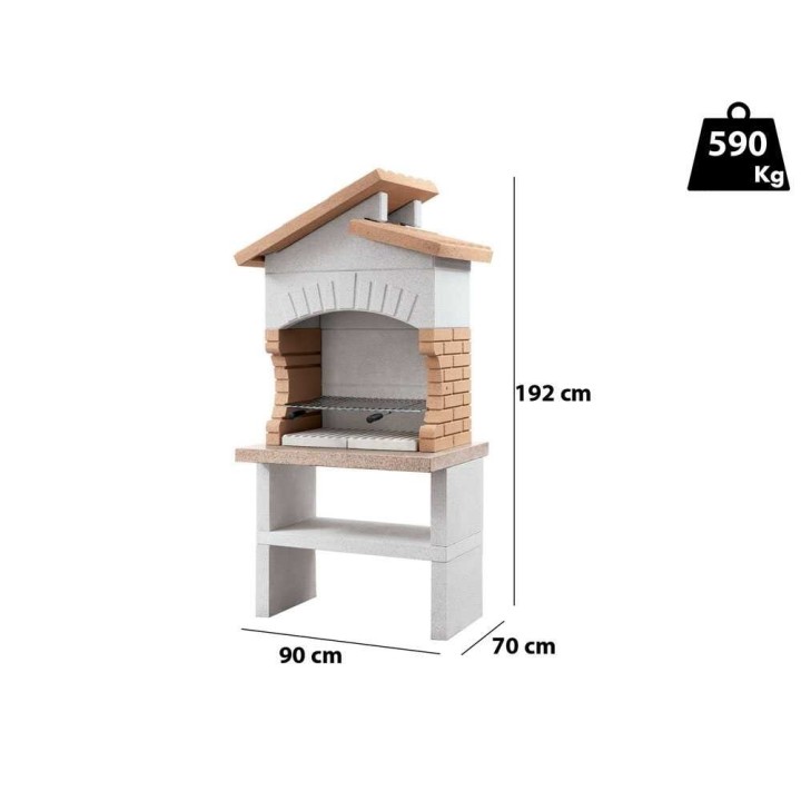 Palazzetti Cordoba muurattu grilli, puu- ja hiilikäyttöön, 68 × 37 cm