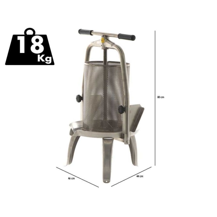 Baesso V25 Inox hedelmä- ja vihannespuristin, 20 l, ruostumaton teräs