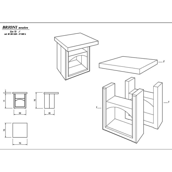 Palazzetti Brioni modulaarinen ulkokeittiö, puu- ja hiilikäyttöinen