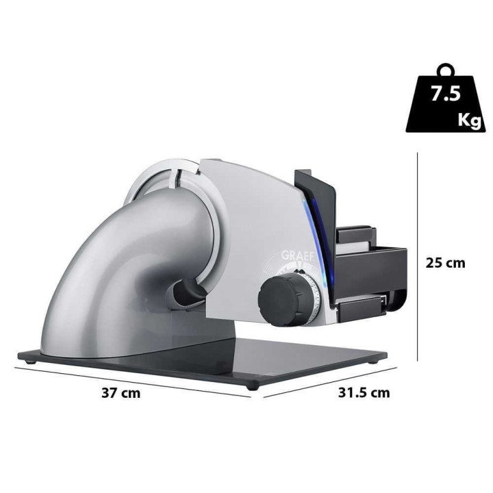 Graef SKS Line 700 Silver sähköviipalekone, 170 mm, 170 W, LED-valaistus