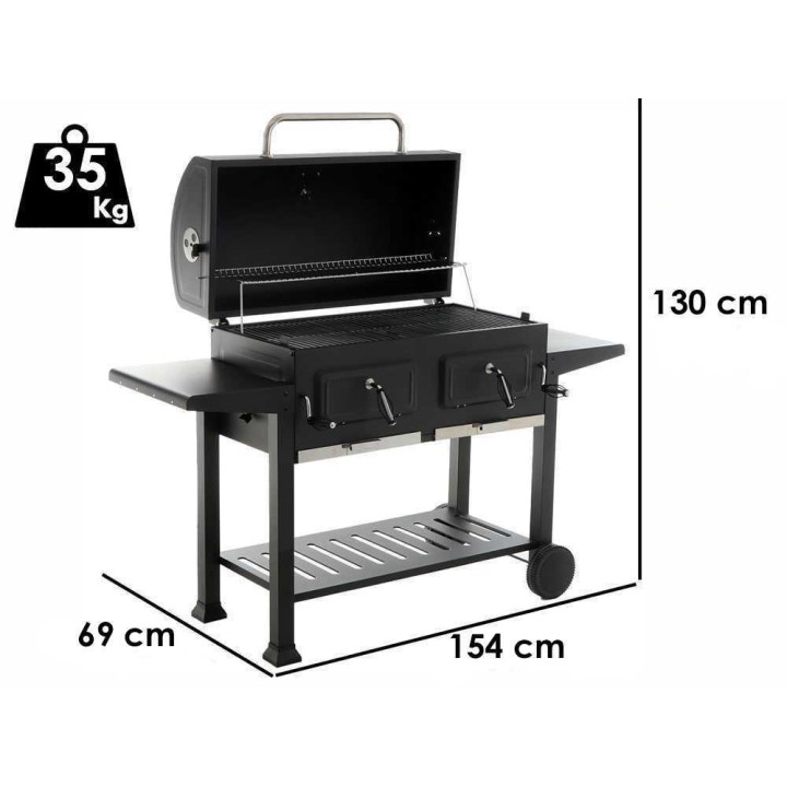 RoyalFood CB 3500 XL hiiligrilli kannella, 3 280 cm², ruostumaton teräs