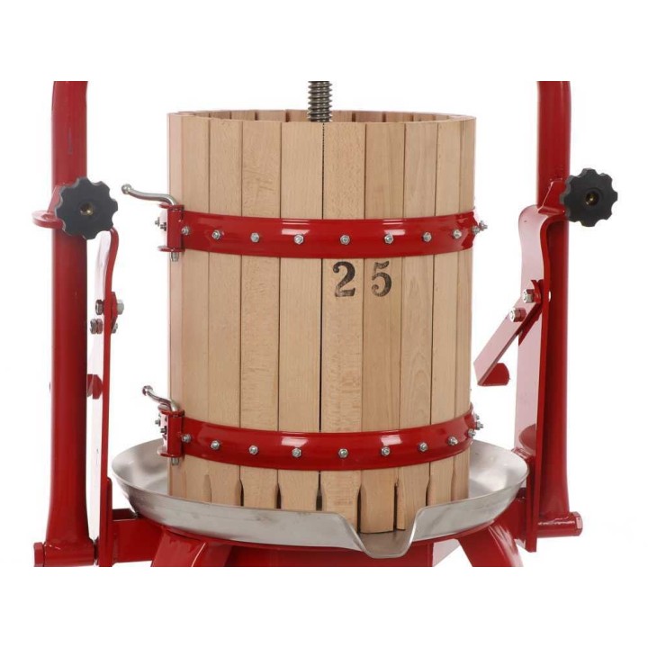 Baesso F25 manuaalinen hedelmäpuristin, 20 l, puinen kori