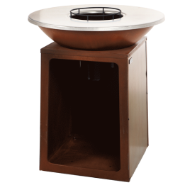 RoyalFood COR 4000 avogrilli puulle ja hiilelle Corten teräs 81 cm