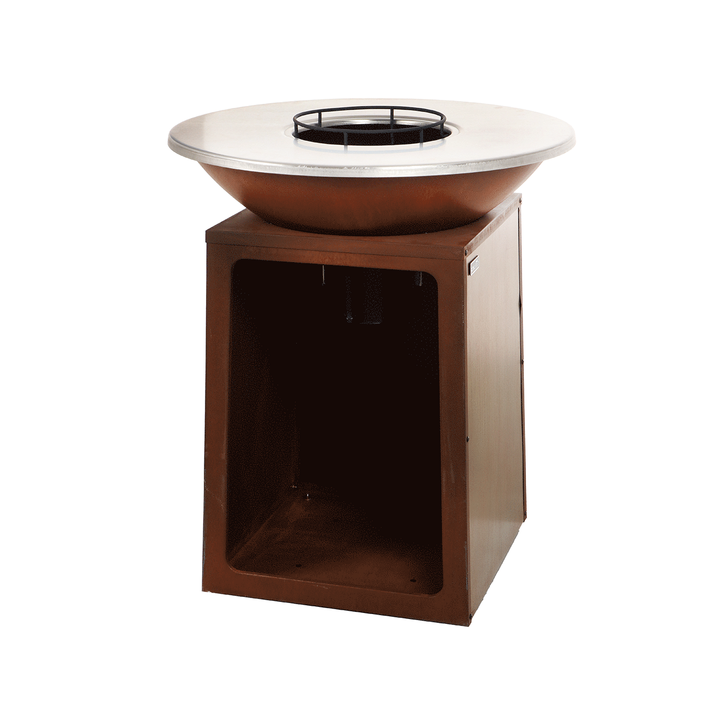 RoyalFood COR 4000 avogrilli puulle ja hiilelle Corten teräs 81 cm