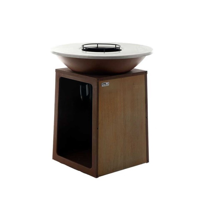 RoyalFood COR-4000 avogrilli puulle ja hiilelle, Corten-teräs, Ø 81 cm