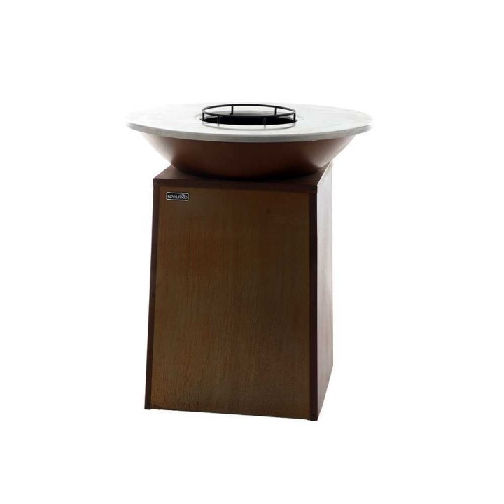 RoyalFood COR-4000 avogrilli puulle ja hiilelle, Corten-teräs, Ø 81 cm