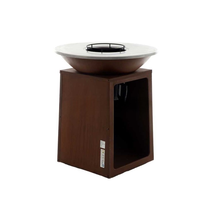 RoyalFood COR-4000 avogrilli puulle ja hiilelle, Corten-teräs, Ø 81 cm