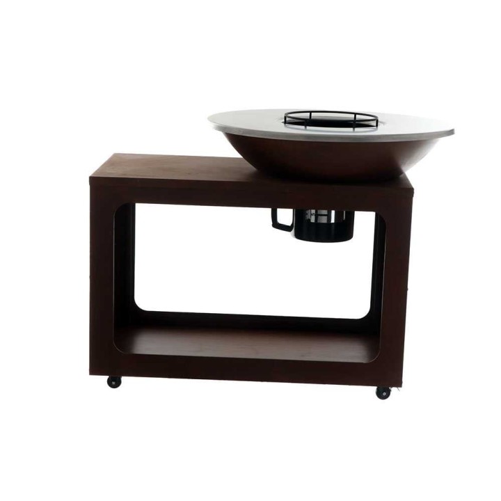 RoyalFood COR-4250 Corten-puu- ja hiiligrilli, Ø 81 cm, 3 187 cm²