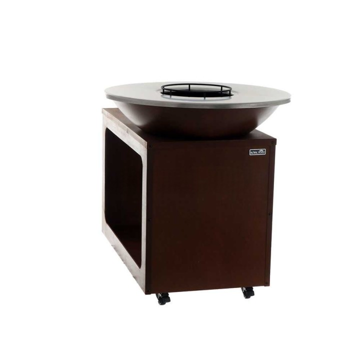 RoyalFood COR-4250 Corten-puu- ja hiiligrilli, Ø 81 cm, 3 187 cm²