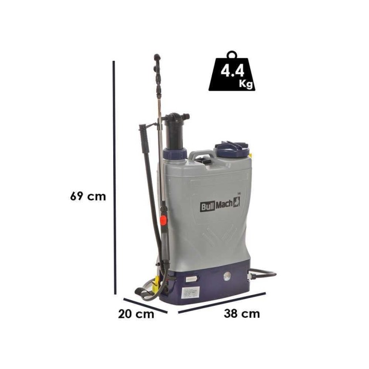 BullMach Pandora 16EM LA -reppuruisku, 12 V, 8 Ah, 16 l