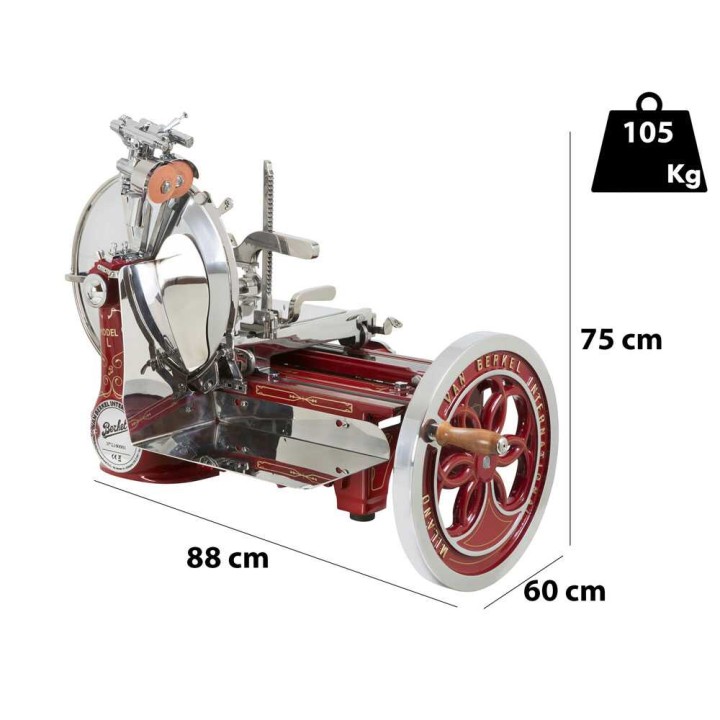 Berkel L16 vauhtipyöräkäyttöinen viipalointikone, 350 mm:n terä, punainen
