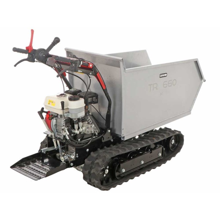 GINKO TR 660 telaketjudumpperi, Honda GX 200, 600 kg, hydraulinen lava