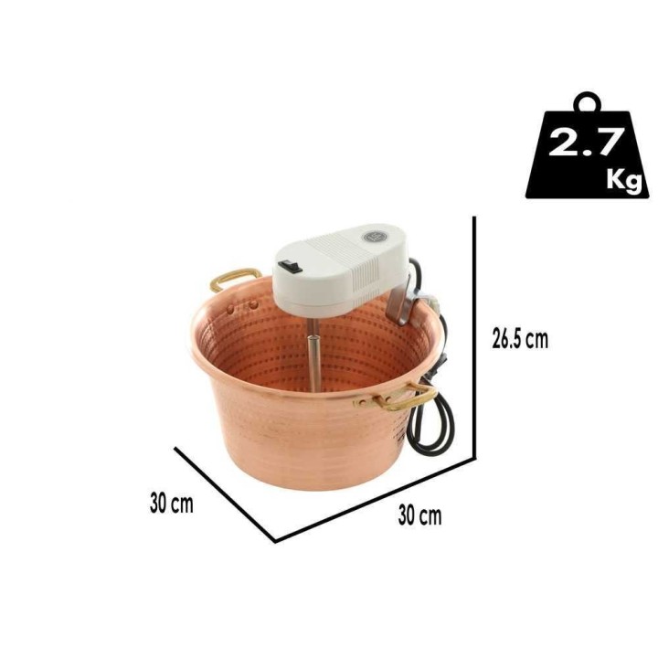 Novital 7,3L sähköinen kuparikattila polentalle, 4 W, 220 V, 30 cm