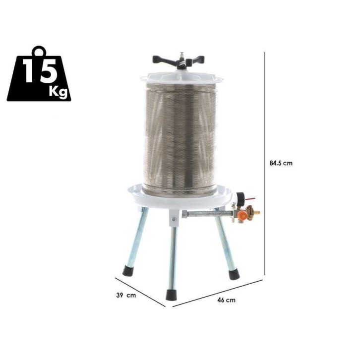 Enotecnica Pillan Misurina hydraulinen hedelmäpuristin, 20 l, ruostumaton teräs