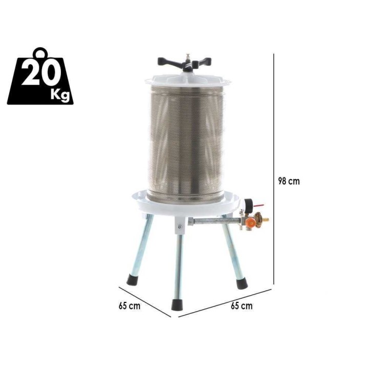 Enotecnica Pillan Carezza hydraulinen hedelmäpuristin, 40 l, ruostumaton teräskori