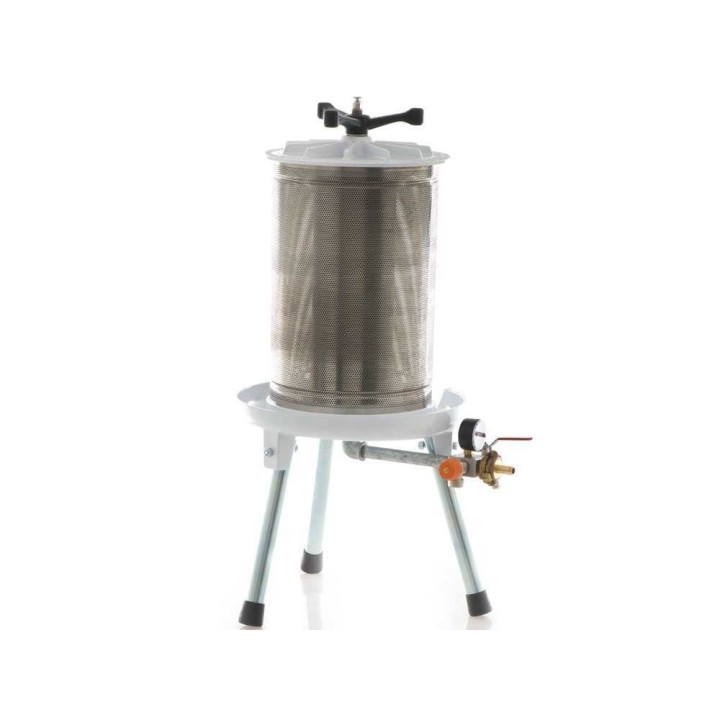 Enotecnica Pillan Carezza hydraulinen hedelmäpuristin, 40 l, ruostumaton teräskori