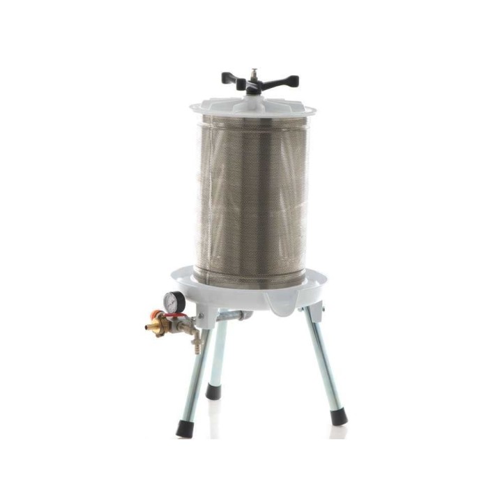 Enotecnica Pillan Carezza hydraulinen hedelmäpuristin, 40 l, ruostumaton teräskori