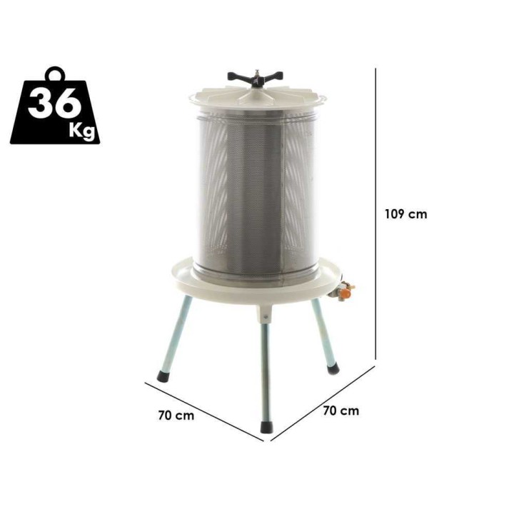 Enotecnica Pillan Garda hydraulinen idropressa hedelmille, 80 l, ruostumaton teräshäkki