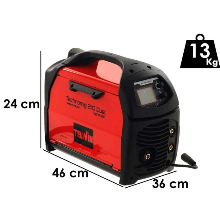 Telwin Technomig 210 Dual Synergic moniprosessihitsauslaite, 20–200 A, LCD-näyttö