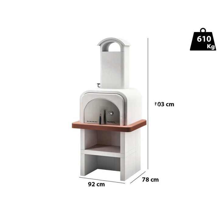 Palazzetti Stefy puulämmitteinen ulkouuni, 52 × 51 cm, 610 kg