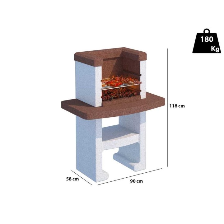 Linea VZ Toscana muurattu puu- ja hiiligrilli, 45 × 33 cm, 180 kg