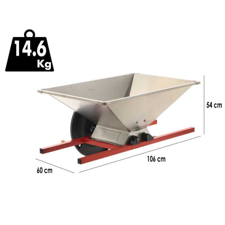 GRIFO PIG INOX manuaalinen hedelmänmurskain, ruostumaton teräs, 95 × 60 cm