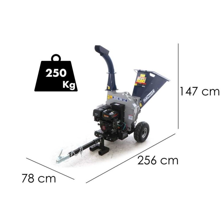 BullMach ZEUS 160 LE hinattava biomurskain, Loncin 420 cm³, sähköstartti