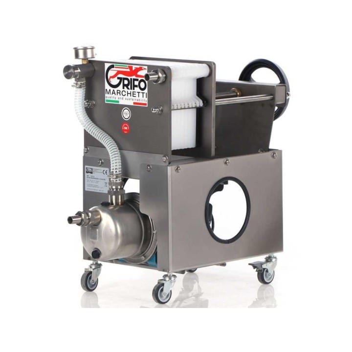 Grifo Professional Inox 10 levysuodatin viinille, 10 levyä, 0,5 HP, ruostumaton teräs