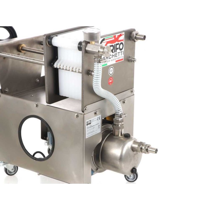 Grifo Professional Inox 10 levysuodatin viinille, 10 levyä, 0,5 HP, ruostumaton teräs