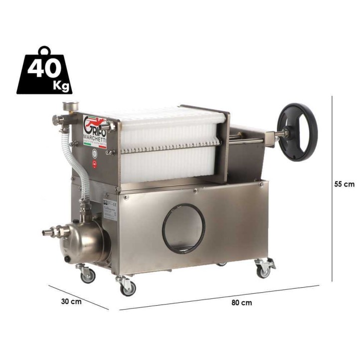 Grifo Professional Inox 30 levy- ja kartonkisuodatin, ruostumaton teräs