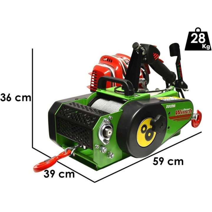 Docma VF150 auto-4 GX50 -metsävinssi, Honda GX50, 80 m vaijeri, 1 210 kg