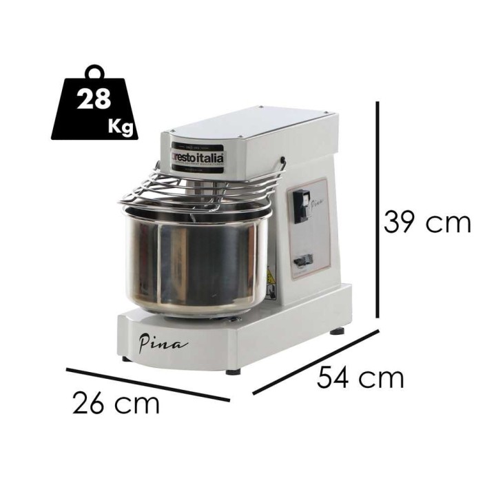 Resto Italia PINA 10 MO -spiraalitaikinakone, 6 kg, 230 V
