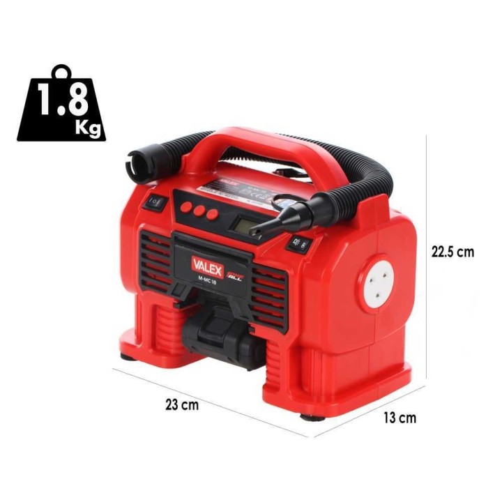 Valex M-MC18 akkukompressori, 18 V, 11 bar, ilman akkua ja laturia