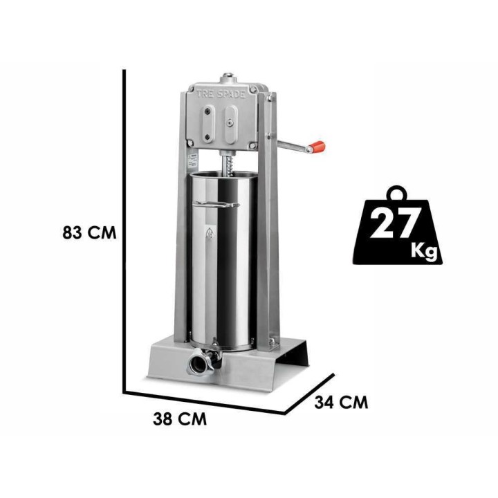 Tre Spade 15/V Deluxe manuaalinen täyttökone, 15 kg, ruostumaton teräs