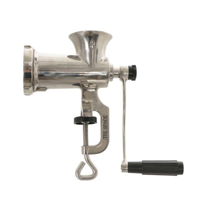 Tre Spade TC-8/3 USI INOX manuaalinen lihamylly, ruostumaton teräs, 3 in 1