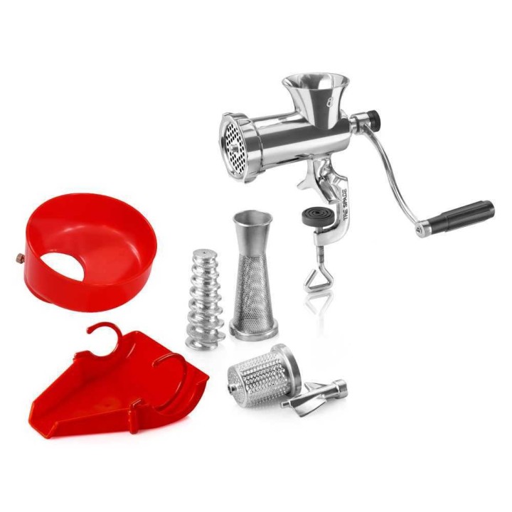 Tre Spade TC-8/3 USI INOX manuaalinen lihamylly, ruostumaton teräs, 3 in 1