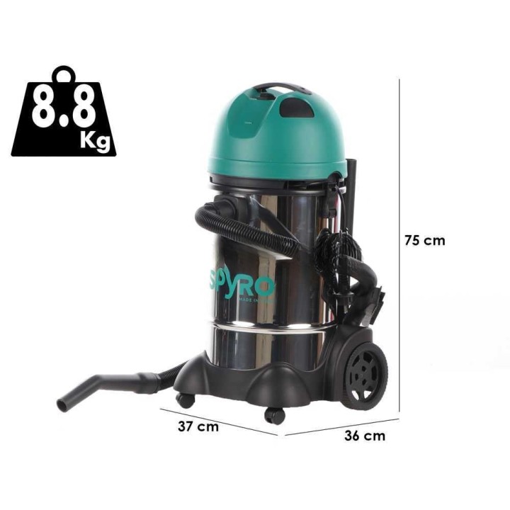 Spyro Wet & Dry 30 INOX märkä- ja kuivaimuri, 30 l, 1 200 W, 230 V