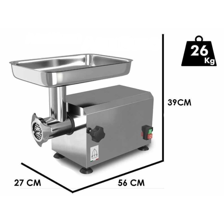 Tre Spade TC-22 PRO INOX DELUXE sähköinen lihamylly, 1 100 W, nro 22