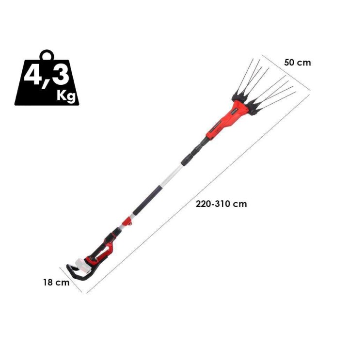 Einhell GE-FS 18/53 akkukäyttöinen oliivinkorjuukone, 18 V, ilman akkua ja laturia