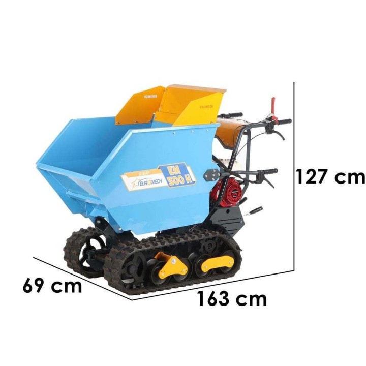 EuroMech EM500H-Dumper telaketjukuljetin, Honda GX200, 500 kg