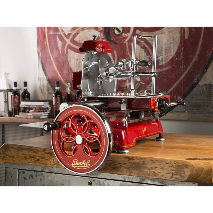 Berkel Tribute Rosso vauhtipyöräkäyttöinen siivutuskone, 300 mm, jalustalla