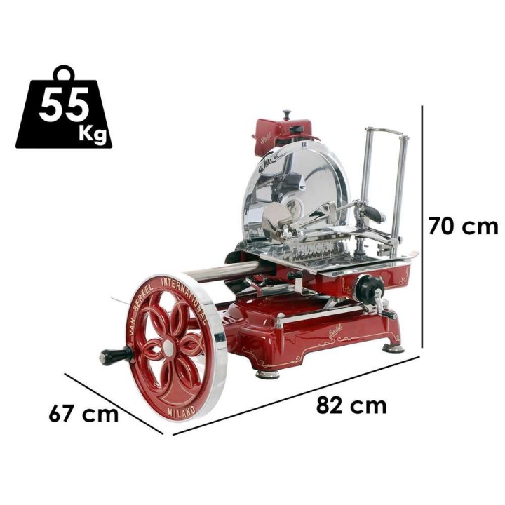 Berkel B114 vauhtipyöräviipalointikone jalustalla, 320 mm, punainen