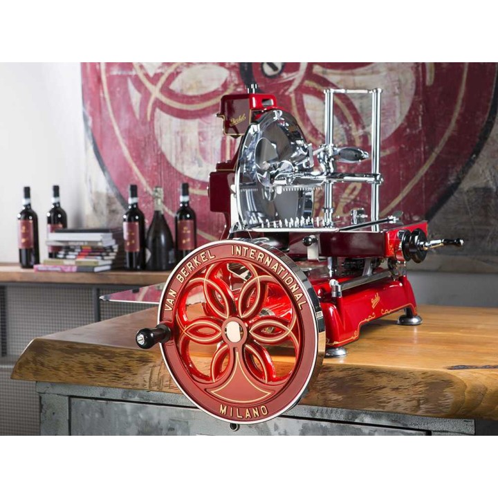 Berkel B114 vauhtipyöräviipalointikone jalustalla, 320 mm, punainen