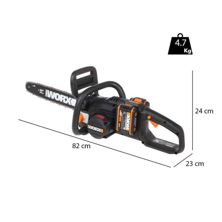 WORX WG384E akkumoottorisaha, 40 V, 35 cm, 2 akkua