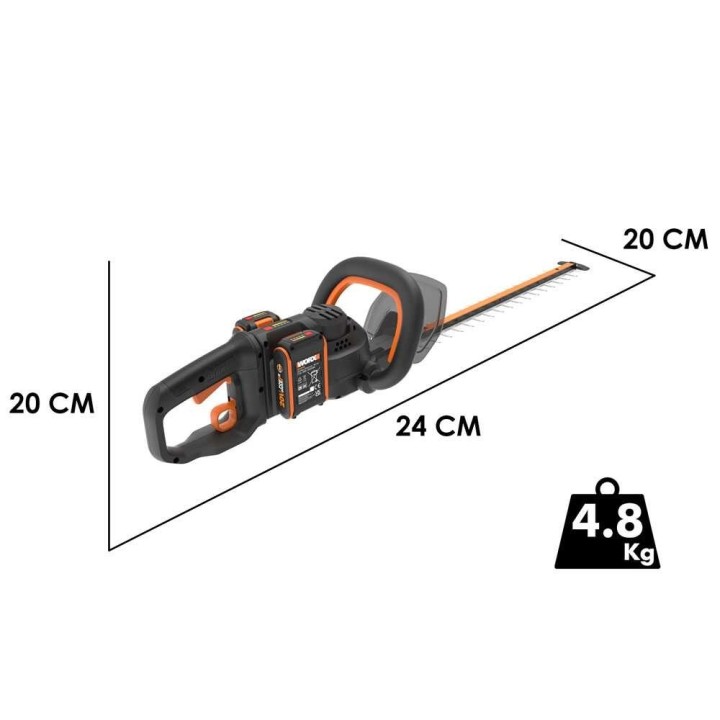 Worx Nitro WG286E.9 akkupensasleikkuri 40 V, 60 cm, ilman akkua ja laturia